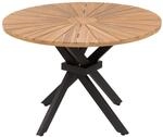 Beliani Runder Tisch CISSONE Heller Holzfarbton Schwarz 110x110x75