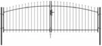 vidaXL Gartentor mit Schloss Grau 125 x 400 cm Stahl 42008856