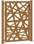 vidaXL Gartentor 105 x 130 cm Verwitterungsstahl Blattdesign 4100965