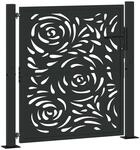 vidaXL Gartentor Schwarz 105x106 cm Stahl Flammendesign 4100989
