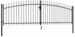 vidaXL Doppelfl&uuml;gel-Gartentor mit Speerspitzen 400 x 150 cm 144360