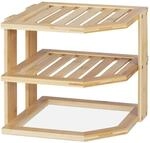 Relaxdays Eckregal Bambus Natur mit 2 Ablagen 24 cm x 27 cm x 25,5 cm 0,9 kg