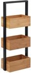 Relaxdays Badregal Bambus Natur Schwarz 67 cm x 28,5 cm x 15 cm 2,5 kg