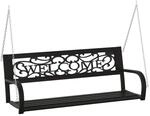 vidaXL Hollywoodschaukel 125 cm Stahl und Kunststoff Schwarz 125 x 53,5 x 42 cm