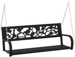 vidaXL Hollywoodschaukel 125 cm Stahl und Kunststoff Schwarz