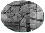 Tulup Glasplatte f&uuml;r Kamin Natursteinmuster Glasplatte f&uuml;r &Ouml;fen Runden 60x60...