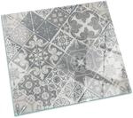 Tulup Glasplatte f&uuml;r Kamin Dekoratives Mosaikmuster Glas unter Kamin Quadrat...