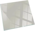 Tulup Glasplatte f&uuml;r Kamin Cremig Glasplatte unter Kamin Quadrat 50x50 cm...