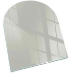 Tulup Glasplatte f&uuml;r Kamin Gr&uuml;n Funkenschutzplatte aus Glas Halbkreis 80x70 cm