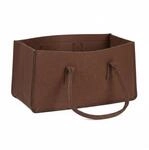 Relaxdays Kaminholztasche Filz Braun mit Henkeln 25 cm x 25 cm x 50 cm