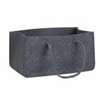 Relaxdays Kaminholztasche Filz Anthrazit mit Henkeln 25 cm x 25 cm x 50 cm