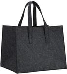 Relaxdays Kaminholzkorb Filz Anthrazit Zusammenfaltbar 34,5 x 43 x 36,5 cm 700 g
