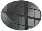 Tulup Glasplatte f&uuml;r Kamin Natursteinstruktur Glas unter Kamin Runden 50x50 cm