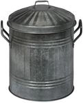 Relaxdays Ascheeimer Verzinktes Eisen Silber Mit Deckel 10, 36 cm x 31,5 cm x 27 cm
