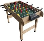 Relaxdays Kickertisch MDF Kunststoff Eisen Natur Gr&uuml;n Rutschfest 78 cm x 122 cm x 61