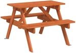 vidaXL Picknicktisch f&uuml;r 4 Kinder mit Schirmloch Massivholz Tanne 4008984