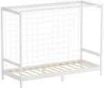Ml-Design Kinderbett Fu&szlig;balltor 90x200 cm Wei&szlig; Kiefernholz massiv