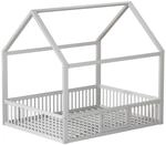 okwish Hausbett 140x200cm mit T&uuml;rchen Kinderzimmer Wei&szlig; ohne Matratze