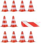 Relaxdays Pylonen 10er Set Kunststoff Orange Wei&szlig; Schwarz Stapelbar Mit Beutel und
