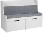 Relaxdays Kinderbank MDF Wei&szlig; mit 2 Schubladen Gepolstert 70 cm x 100 cm x 45 cm