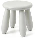 Relaxdays Kindersitzhocker Kunststoff Wei&szlig; Kippsicher Formstabil 26 cm x &oslash; 28 cm