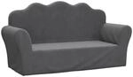 vidaXL Kindersofa 2-Sitzer Anthrazit Weich Pl&uuml;sch 357048