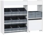 AIYAPLAY Kids Storage Shelf MDF Vliesstoff 105L x 30B x 80H cm Wei&szlig;
