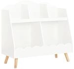 SoBuy Kinderregal mit 5 F&auml;chern B&uuml;cherregal Aufbewahrungsregal Wei&szlig; KMB100-W