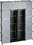 Relaxdays Kleiderschrank Stecksystem Kunststoff Metall Schwarz Erweiterbar 180 cm x