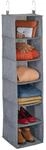 Relaxdays Kleiderschrank H&auml;ngeregal Polyester Grau 6 F&auml;cher 131 cm x 30 cm x 30 cm