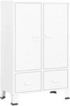 vidaXL Kleiderschrank Industrie-Stil Wei&szlig; 67x35x107 cm Stahl