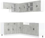 vidaXL 11 Tlg K&uuml;chenschrank-Set Porto Betongrau Holzwerkstoff 3314905