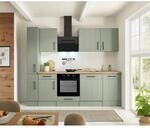 Respekta K&uuml;chenzeile Anton Landhaus Schilfgr&uuml;n 250 cm mit Induktionskochfeld