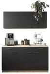 Respekta K&uuml;chenm&ouml;bel-Set 12 Merle 150 cm Schwarz