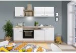 Respekta Economy K&uuml;chenzeile KB220ESWSC 220 cm Wei&szlig;-Eiche S&auml;gerau Gl&auml;nzend