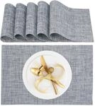 Relaxdays Tischset 6er Set Polyester/PVC Grau Abwaschbar 45 cm x 30 cm 80 g