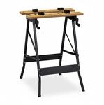 Relaxdays Werkbank Stahl Natur Schwarz Klappbar Spannbacken 75,5 cm x 56 cm x 62 cm