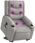 vidaXL Massagesessel mit Aufstehhilfe Elektrisch Wolkengrau Stoff 3310288