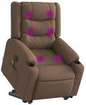 vidaXL Elektrischer Massagesessel mit Aufstehhilfe Braun Stoff 3310283