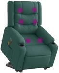 vidaXL Massagesessel mit Aufstehhilfe Dunkelgr&uuml;n Stoff 3310271