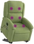 vidaXL Massagesessel mit Aufstehhilfe Elektrisch Hellgr&uuml;n Samt 3204336