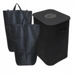 Relaxdays Pfandflaschen Sammelbeh&auml;lter Polyester Fiberglas Schwarz Abwischbar 100,