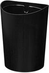 Relaxdays Papierkorb Sperrholz Schwarz mit Metallring 9, 30 cm x 23 cm 650 g