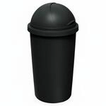 BigDean Abfalleimer Schwarz 50 L Mit Schwarzem Schiebedeckel &Oslash; 25cm 68cm