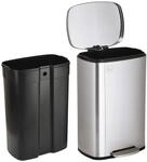 Svita TQ50 50L Treteimer M&uuml;lleimer mit Softclose und Inneneimer Silber