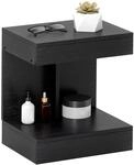 HOMCOM Nachttisch Beistelltisch Spanplatte Schwarz 40L x 30B x 46H cm