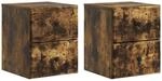 vidaXL Wandmontierter Nachttisch 2 Stk Ger&auml;ucherte Eiche Holzwerkstoff 899156