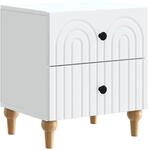 vidaXL Nachttisch mit Schubladen Wei&szlig; 43 x 34,5 x 48 cm Holzwerkstoff 894065