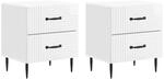 vidaXL Nachttisch 2 Stk Hochglanz Wei&szlig; 43 x 34,5 x 47,5 cm 894764