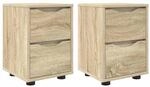 vidaXL Nachttische 2 Stk Sonoma-Eiche 30,5 x 30 x 43 cm Holzwerkstoff 888802